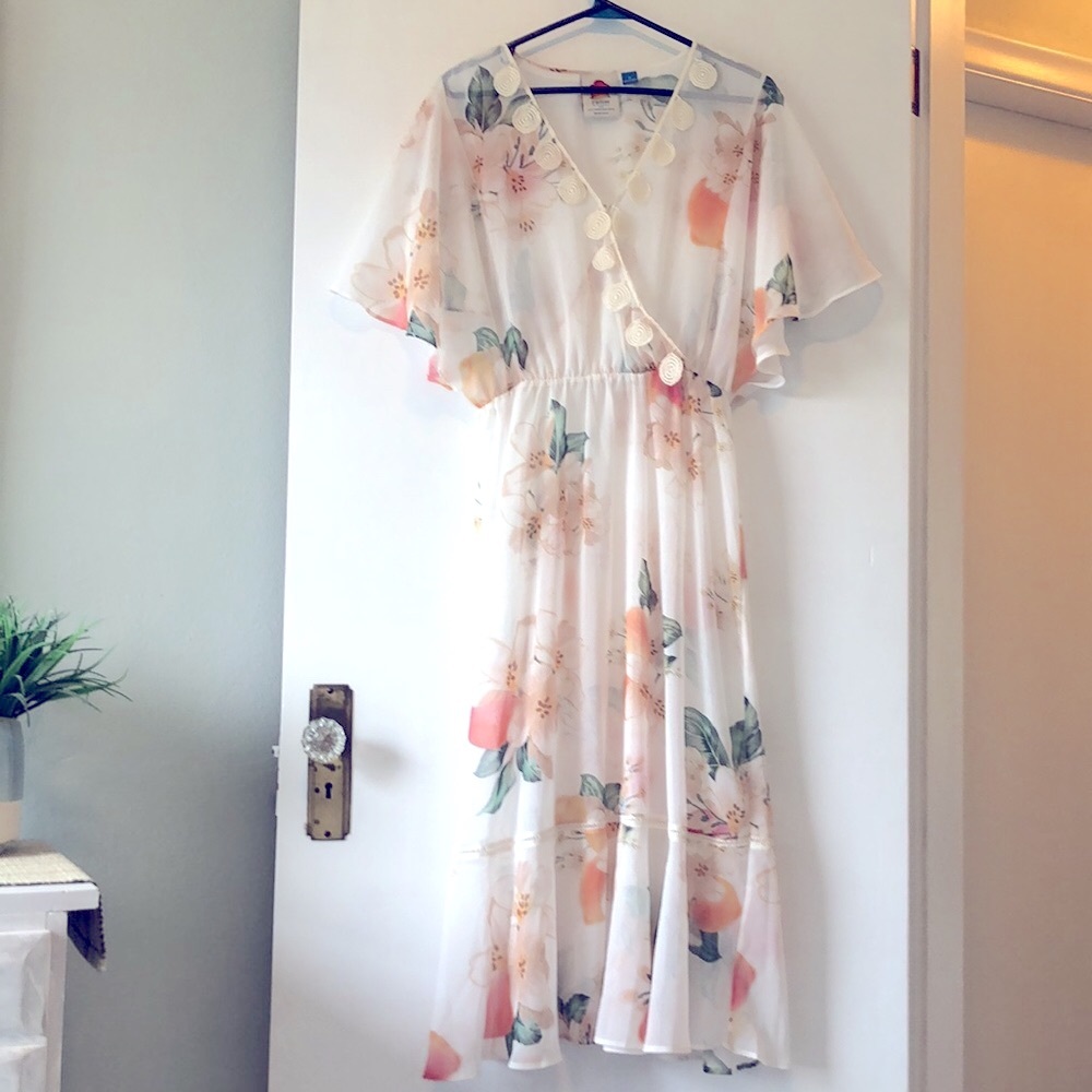 Farm Rio Eloisa Floral Sheer Dress NWOT - Picture 3 of 15